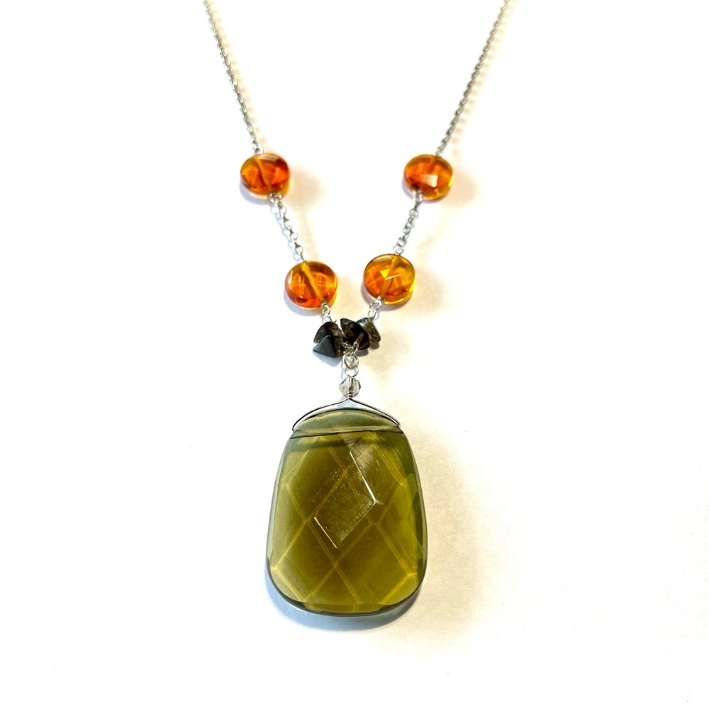 Brown Stone Sterling Silver 925 Necklace
